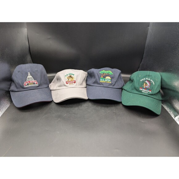 US Open USGA Hats Strapback Member Golf Lot of 4 2011 2016 2008 2018 - Picture 1 of 5